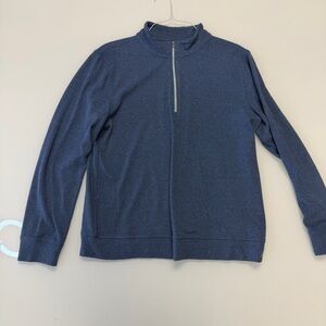 Faherty Men's Deep Blue Quarter-Zip Sweater